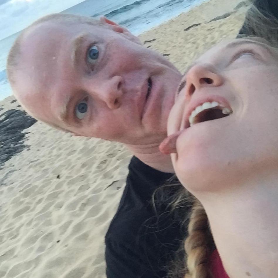 While visiting Chris' sister April in Hawaii. We're not silly at all...