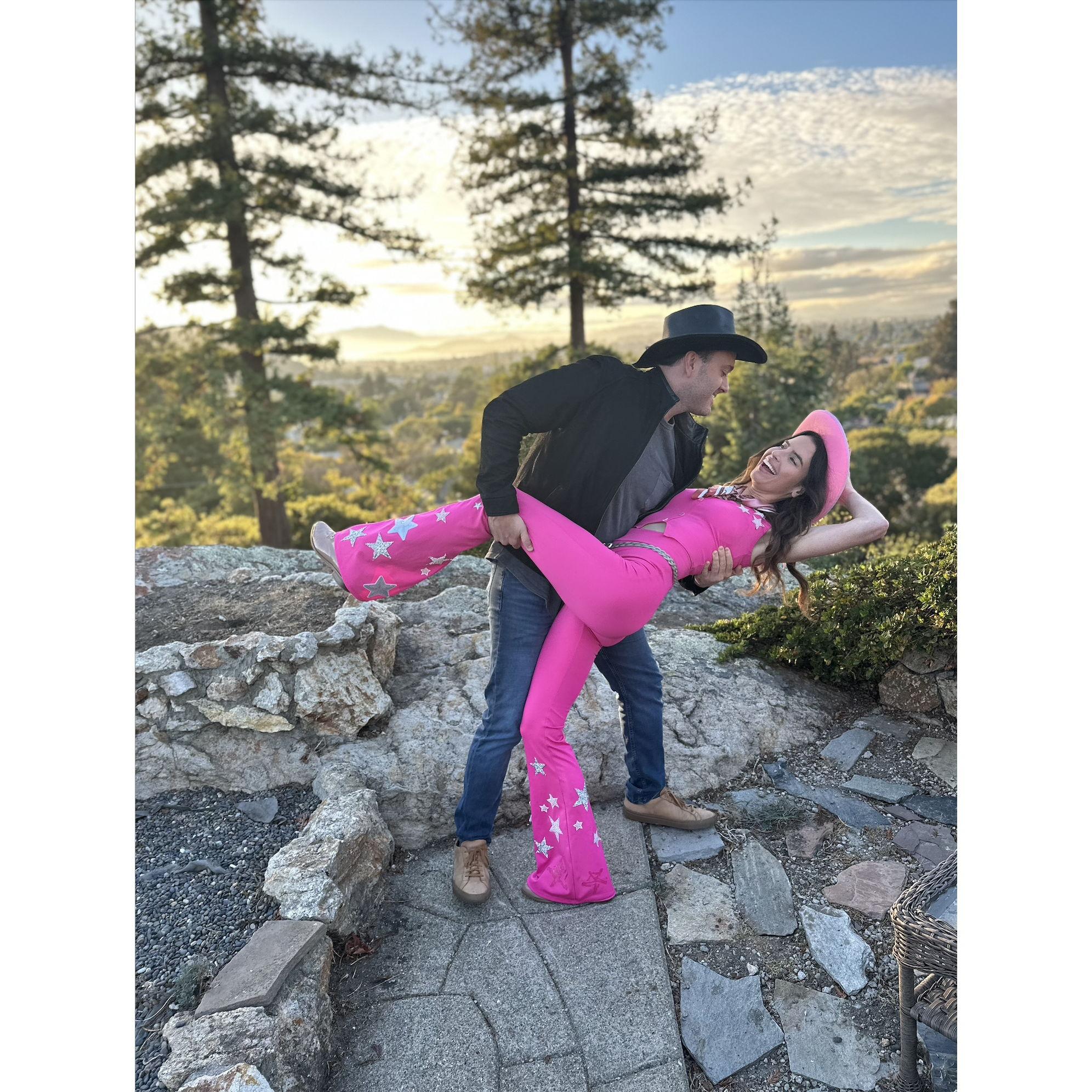 Striking a pose at a Halloween themed birthday party.