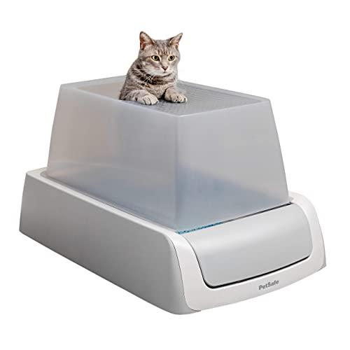 PetSafe ScoopFree Automatic Self Cleaning Hooded Cat Litter Box - Ultra, Top-Entry - Purple or Taupe - Covered 2nd Generation - Includes Disposable Tray with Premium Blue Crystal Litter and Hood