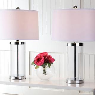 Glass Cylinder Table Lamp, Set of 2