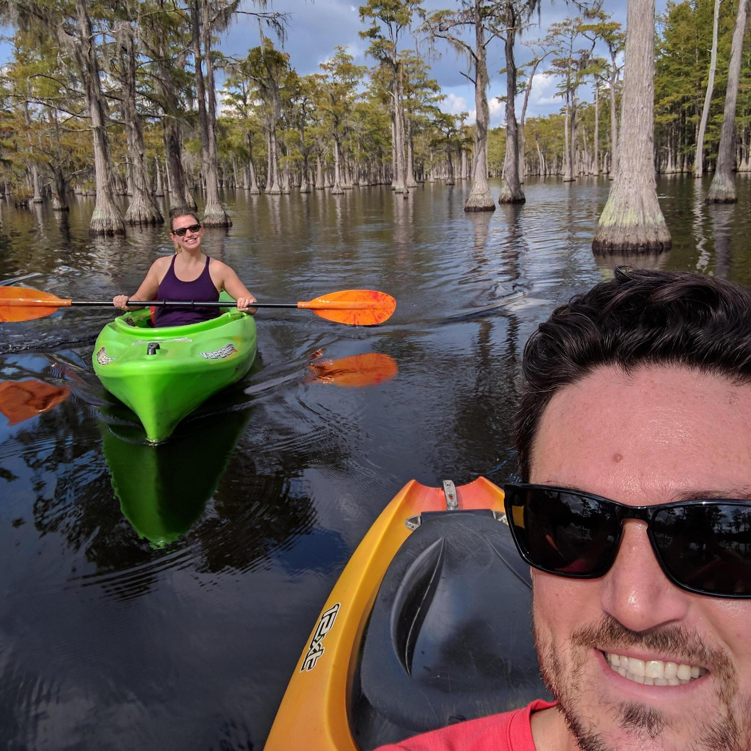 Kayaking at Mills Pond in Georgia with the Drexel crew
