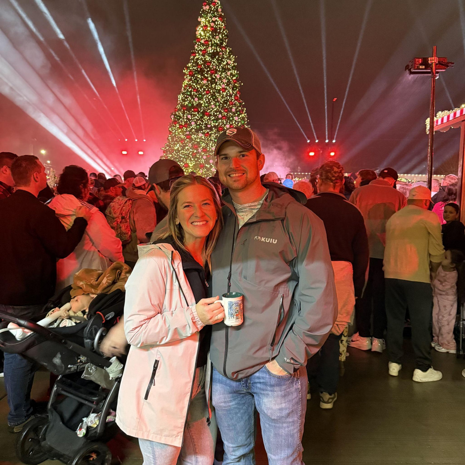 Enjoying hot cider at Cullman's Christkindlmarkt