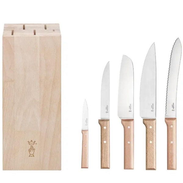 Parallele 5 Piece Chef Knife Set with Block and Bread Knife