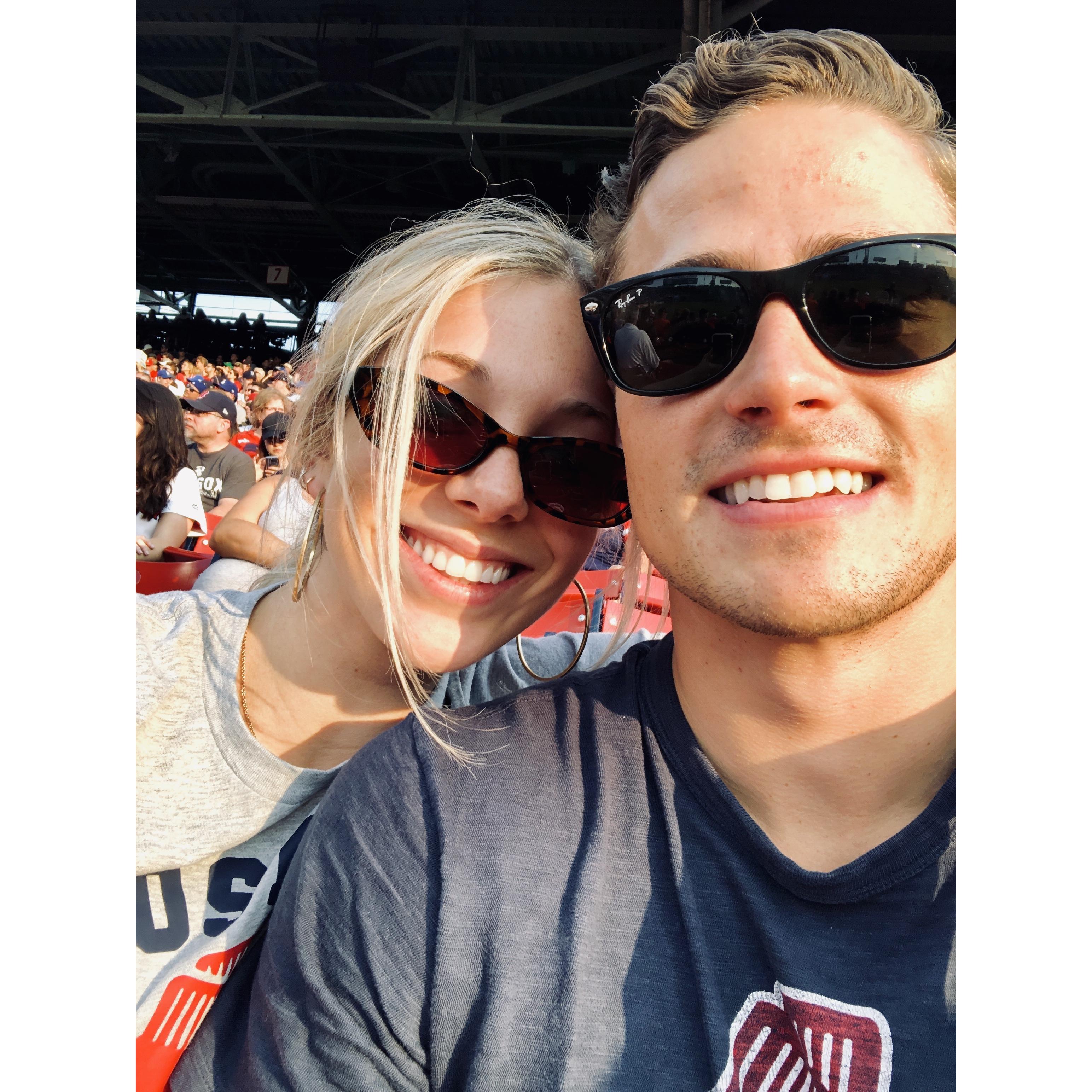 Cheering on the Red Sox!