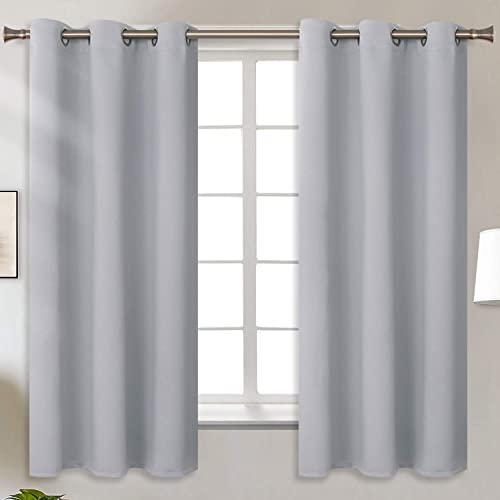 BGment Blackout Curtains for Living Room - Grommet Thermal Insulated Room Darkening Curtains for Bedroom, Set of 2 Panels (42 x 63 Inch, Light Grey)