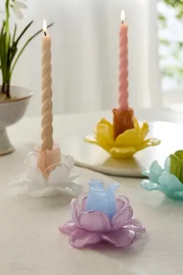 Glass Bloom Taper Holder