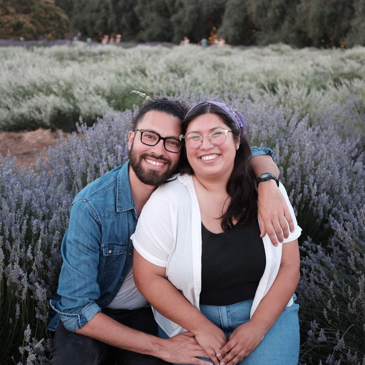 July 2023: A trip to the Lavender Festival with some friends! Fun Fact: Christian had already asked Maddie's father for her mother's ring to propose to her!