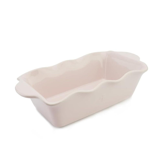 Ashley Elaine 9"x5" Ceramic Fluted Loaf Pan for Baking Bread, Cakes, and Casseroles- Non-stick, Easy to Clean, Elegant Bakeware with Embossed Logo, Oven & Dishwasher Safe (Strawberry Cream)