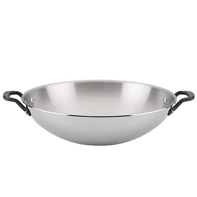 KitchenAid 5-Ply Clad Polished Stainless Steel Stir Fry/Wok, 15 Inch