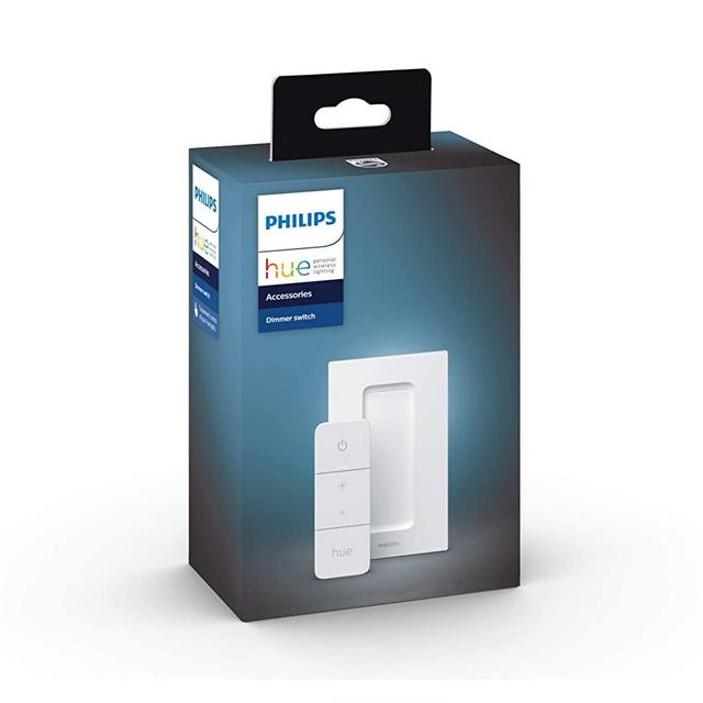Philips Hue Smart Wireless Dimmer Switch V2 (Installation-Free, Exclusive for Philips Hue Lights) For Indoor Home Lighting, Living room, Bedroom.