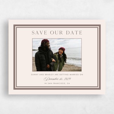 Taupe, Brown Wedding Save the Date - Fable Photo