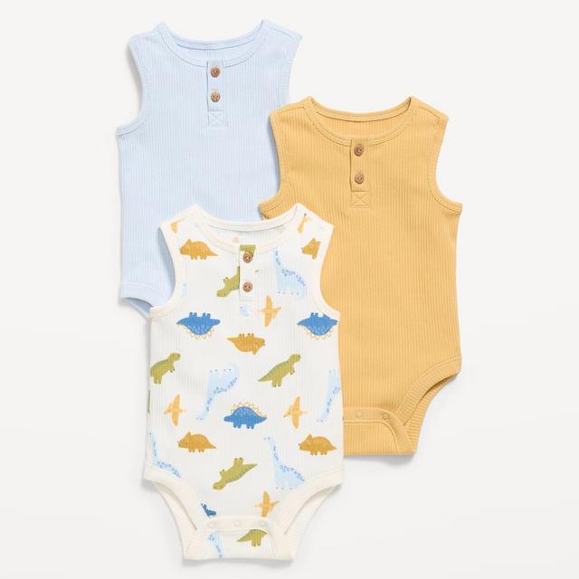 Sleeveless Ribbed Henley Bodysuit 3-Pack for Baby