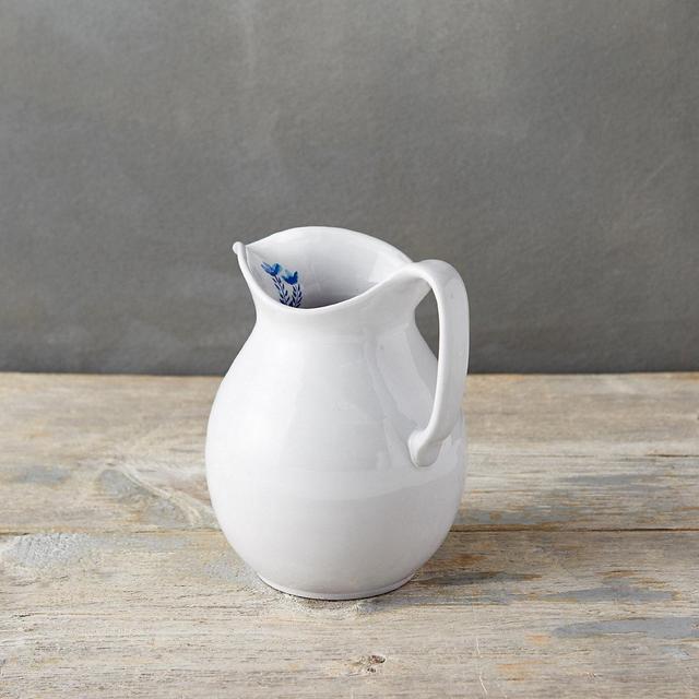 Azure Blooms Stoneware Pitcher