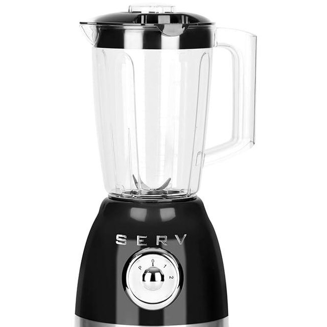 Servappetit Retro Serv 52oz Electric Blender 300W Vintage-Style Blender with Powerful Motor, AS Material, Timeless Black Finish, Smoothie, Shake, and Soup Maker
