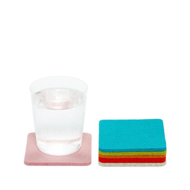 Bierfilzl Square Coaster Felt Multi 6 Pack