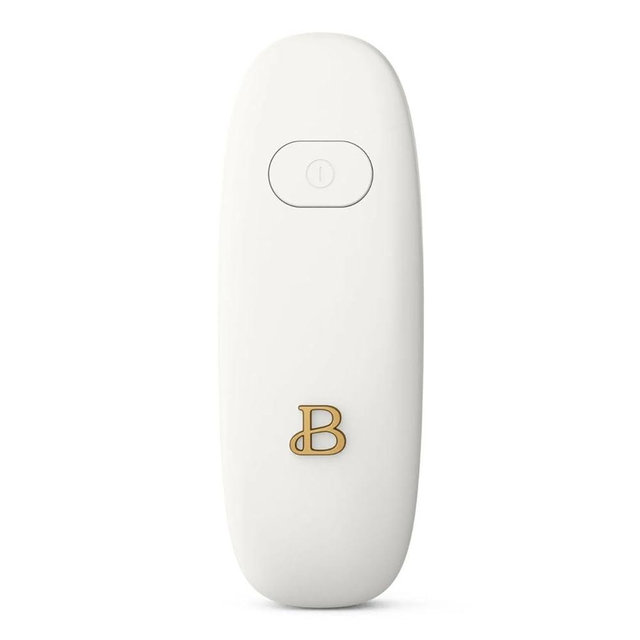 Beautiful Hands-Free Electric Can Opener – Battery Operated, Auto-Stop, Smooth Edge, One-Touch, Stainless Blade, Soft Grip (White Icing)