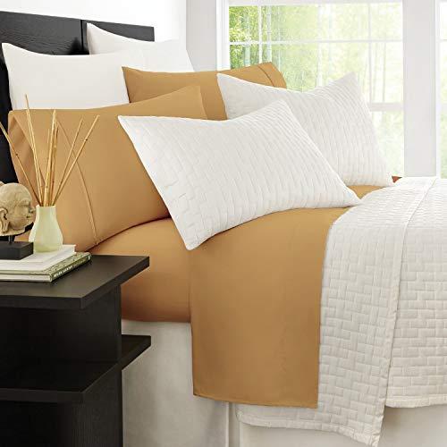 Zen Bamboo Luxury 1500 Series Bed Sheets - Eco-Friendly, Hypoallergenic and Wrinkle Resistant Rayon Derived from Bamboo - 4-Piece - Queen - Gold