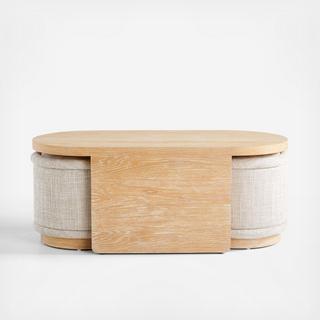 Union Oval Nesting Coffee Table with Stools