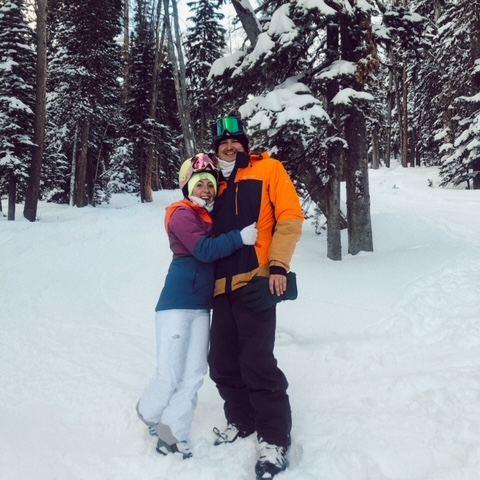 If you know Carly & Gervais then you are aware of how much the two love snow skiing together. This photo was taken in Big Sky, Montana.