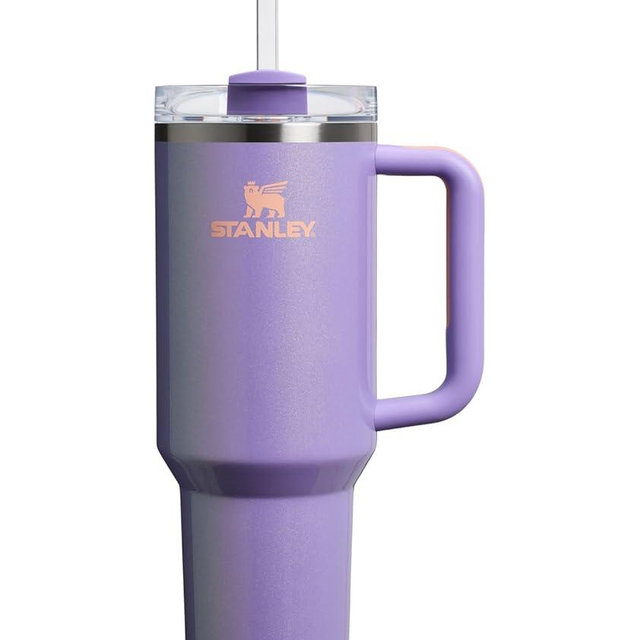 Stanley Quencher H2.0 Tumbler with Handle and Straw 40 oz | Flowstate 3-Position Lid | Cup Holder Compatible for Travel | Insulated Stainless Steel Cup | BPA-Free | Periwinkle Shimmer