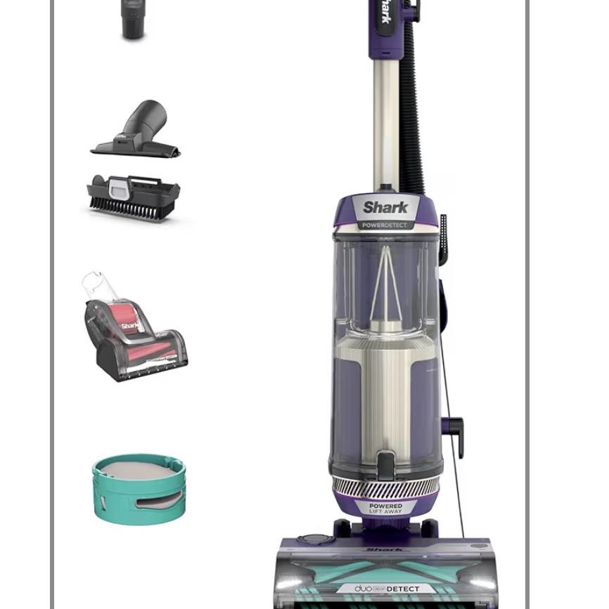 Shark POWERDETECT Upright Vacuum Cleaner with HEPA Filter, Heavy Duty Vacuum with Powerful Suction for Pet Hair Pickup, DuoClean Technology, Powered Lift-Away, Ideal for Carpets & Hardfloors, AZ4002
