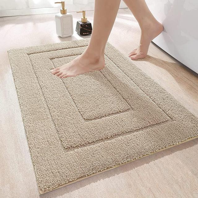 DEXI Bathroom Rug Mat, Extra Soft Absorbent Premium Bath Rug, Non-Slip Comfortable Bath Mat, Carpet for Tub, Shower, Bath Room, Machine Wash Dry, 24"x36", Beige