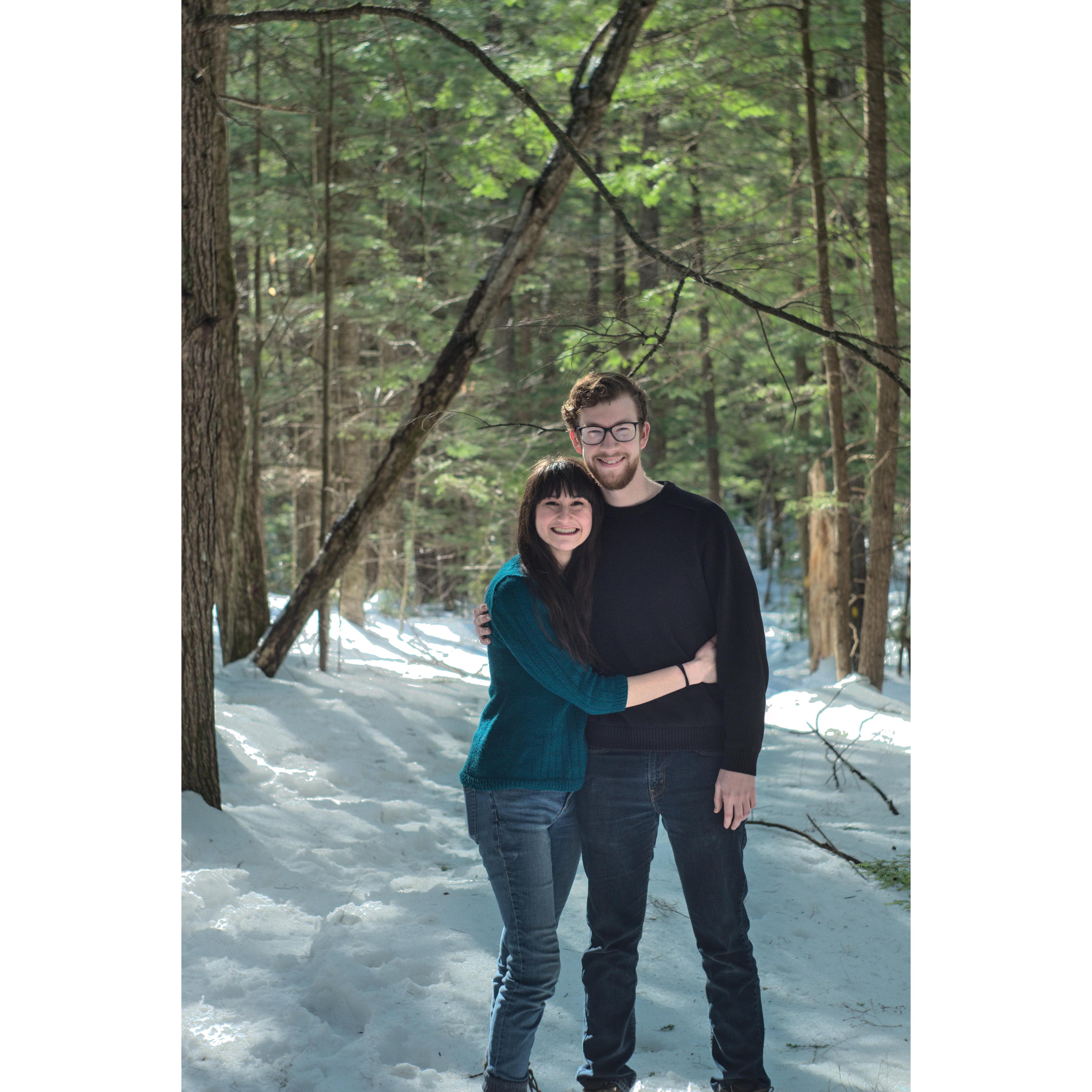 Oh ya know, just casually wandering around in the woods without proper coats on, like ya do.