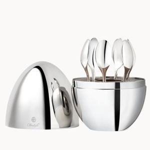 6-Piece Silver-Plated Espresso Spoon Set with Chest