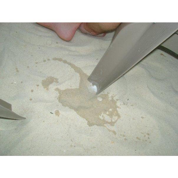First face to face meeting.., he spilt a beer..., looks like a bathing suit.  OK.., this is our inside joke.  lol