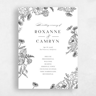 Black Standard Wedding Program - Astrid Letterpress