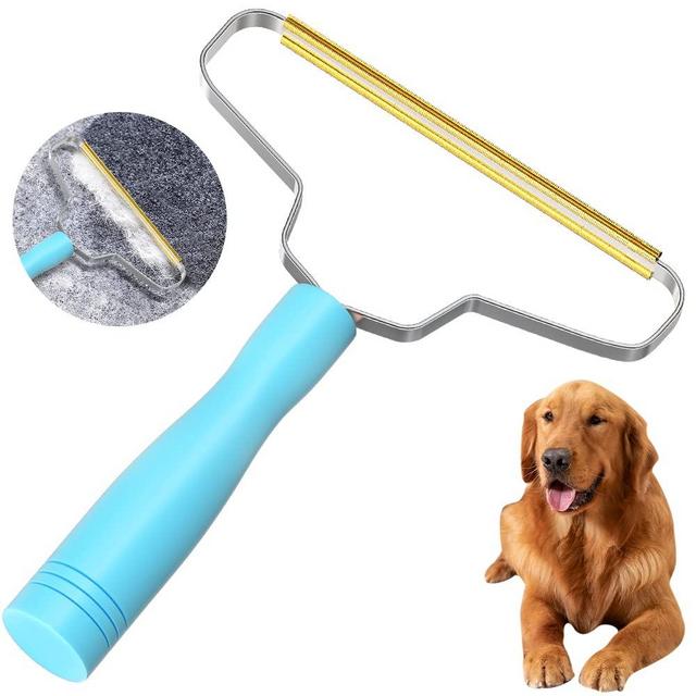Pet Hair Remover,Cleaner Pro Pet Hair,Lint Remover,Hair Remover for Couch,Lint Shaver,Carpet Rake,Remover Lint Cleaner,Fabric Shaver by FLUOTINE,Dog Hair Remover and Cat Hair Remover(Blue)