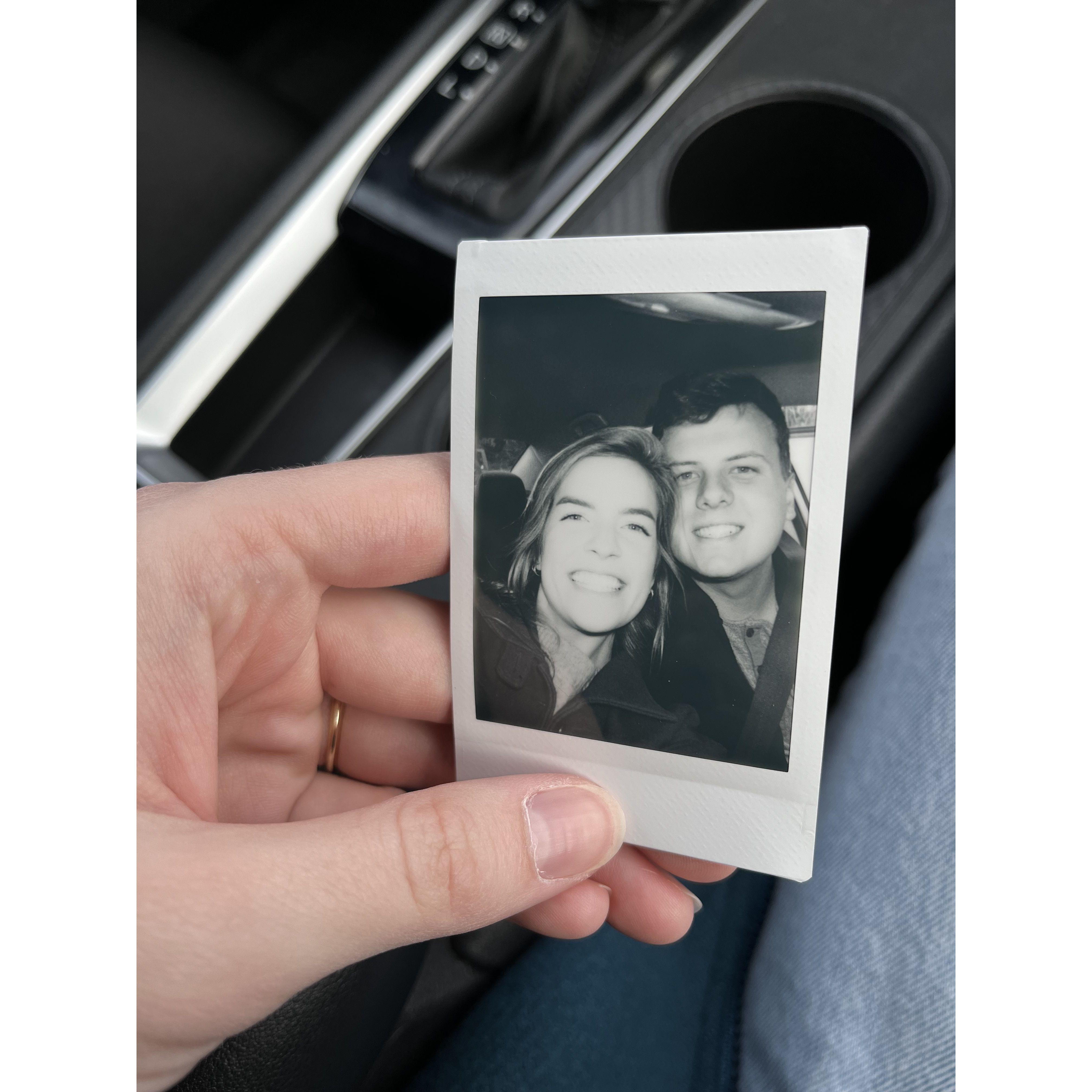 First polaroid taken in Carson's new car! Welcome to the family, Orlean. December 2022