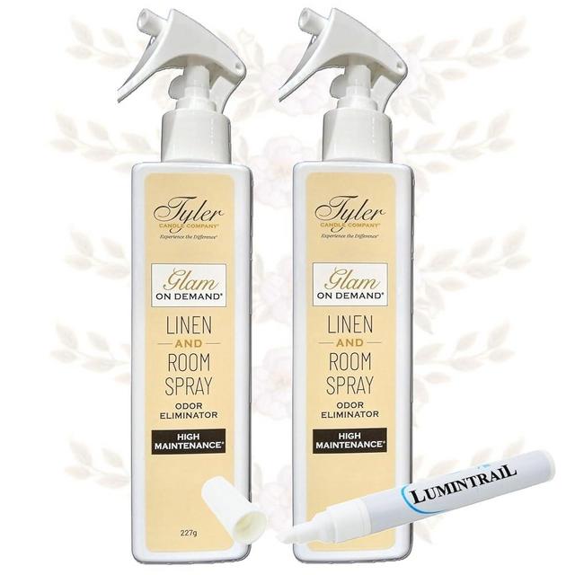 Tyler Glam on Demand - High Maintenance Scent Linen and Room Spray 2 Pack - Air Freshener and Odor Eliminator Bundle with Stain Remover Pen - Laundry Bundle