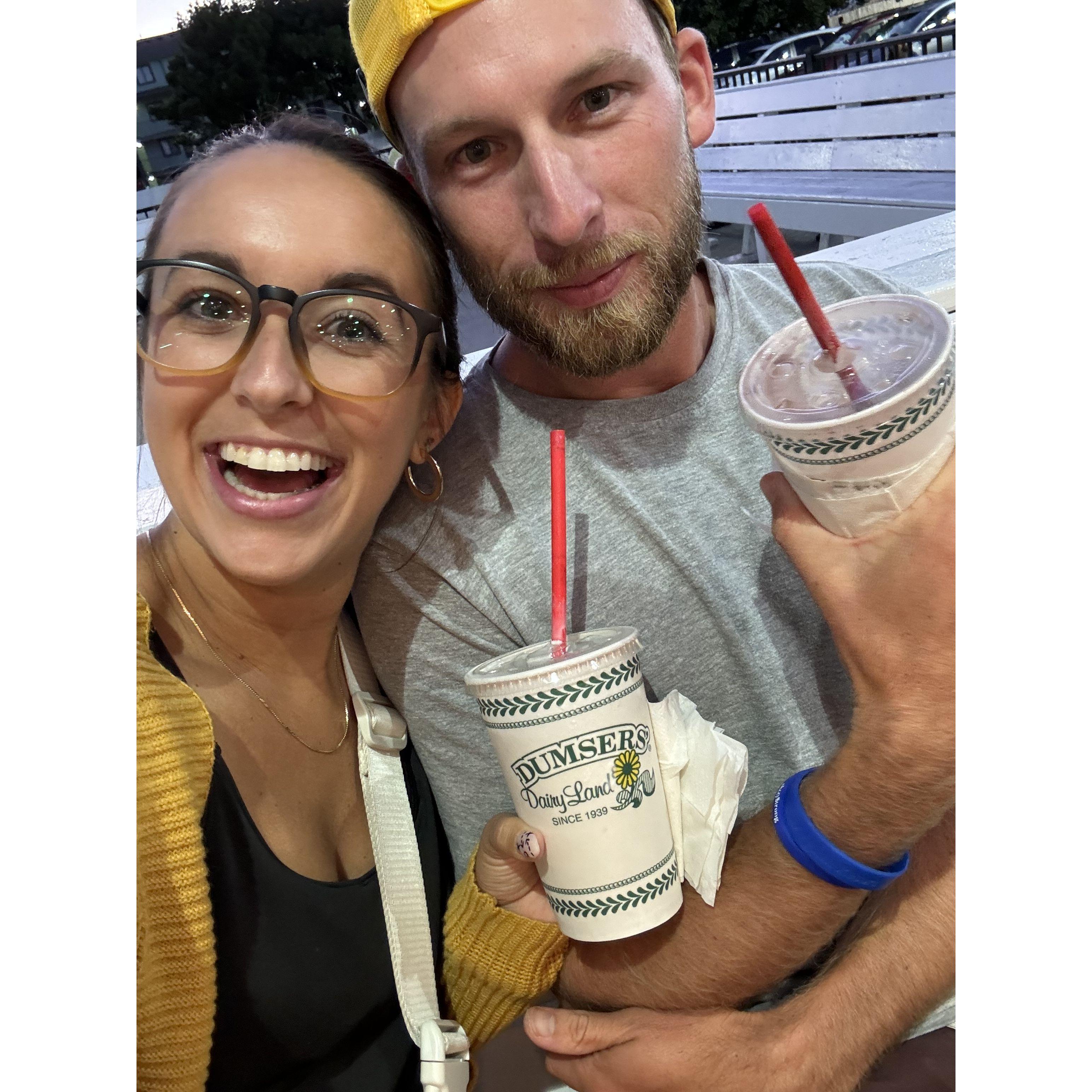 Milkshakes are LIFE! Peanut butter for Bethany, Black Cherry or Raspberry for Jesse!