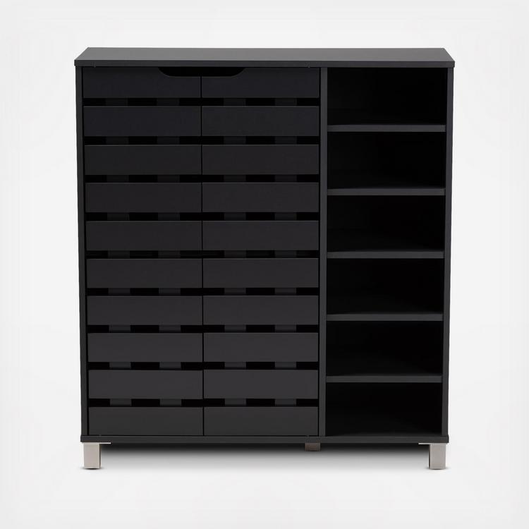 Baxton Studio, Shirley Finished 2-Door Shoe Storage Cabinet with