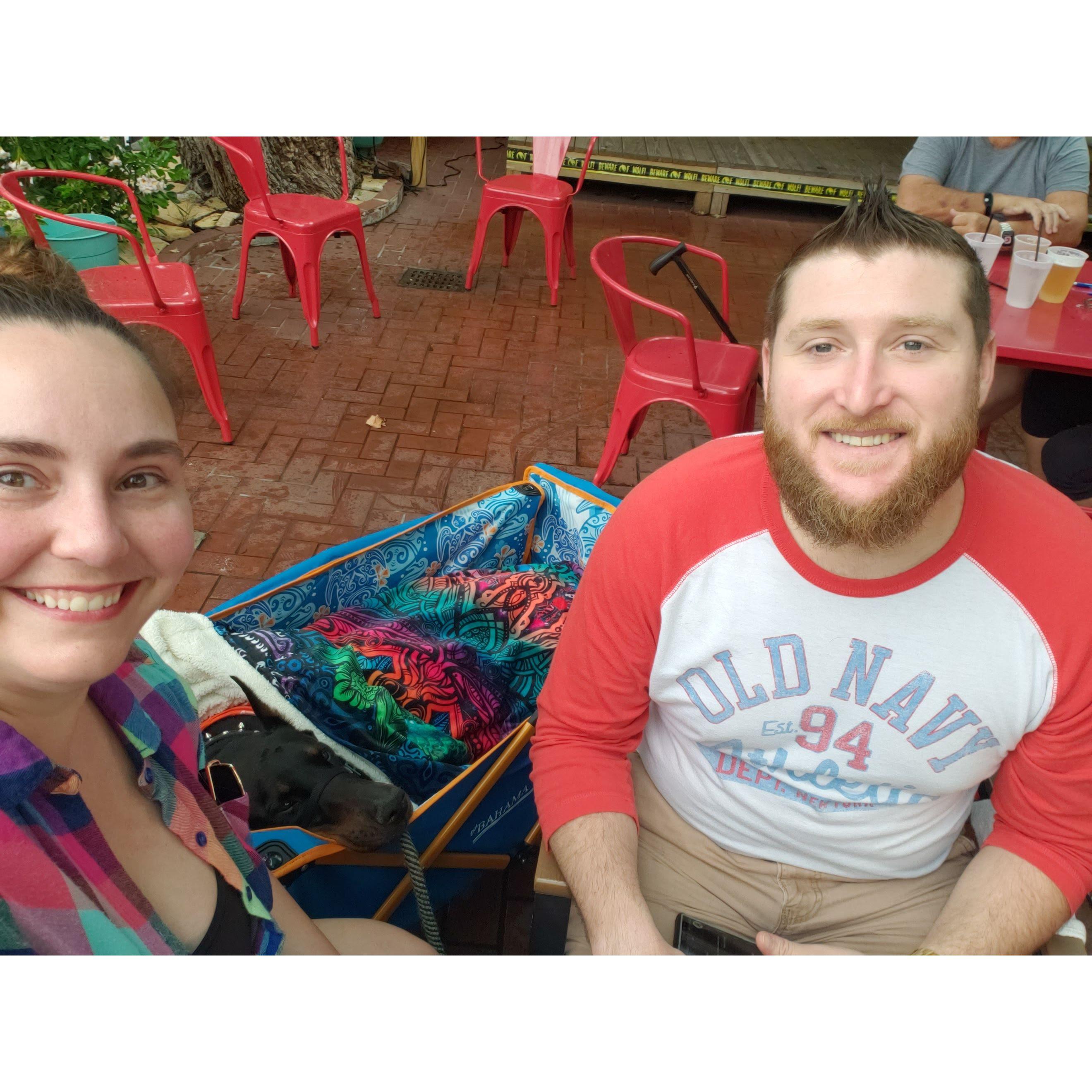Key West brunch with Anubis in a wagon! 2022