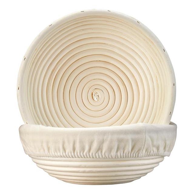 Ineyger Proofing Basket - 9 inch Banneton Bread Proofing Baskets Set of 2 Banneton Basket Sourdough Proofing Bowls with Liners for Professional & Home Artisan Sourdough Bread Baking Supplies