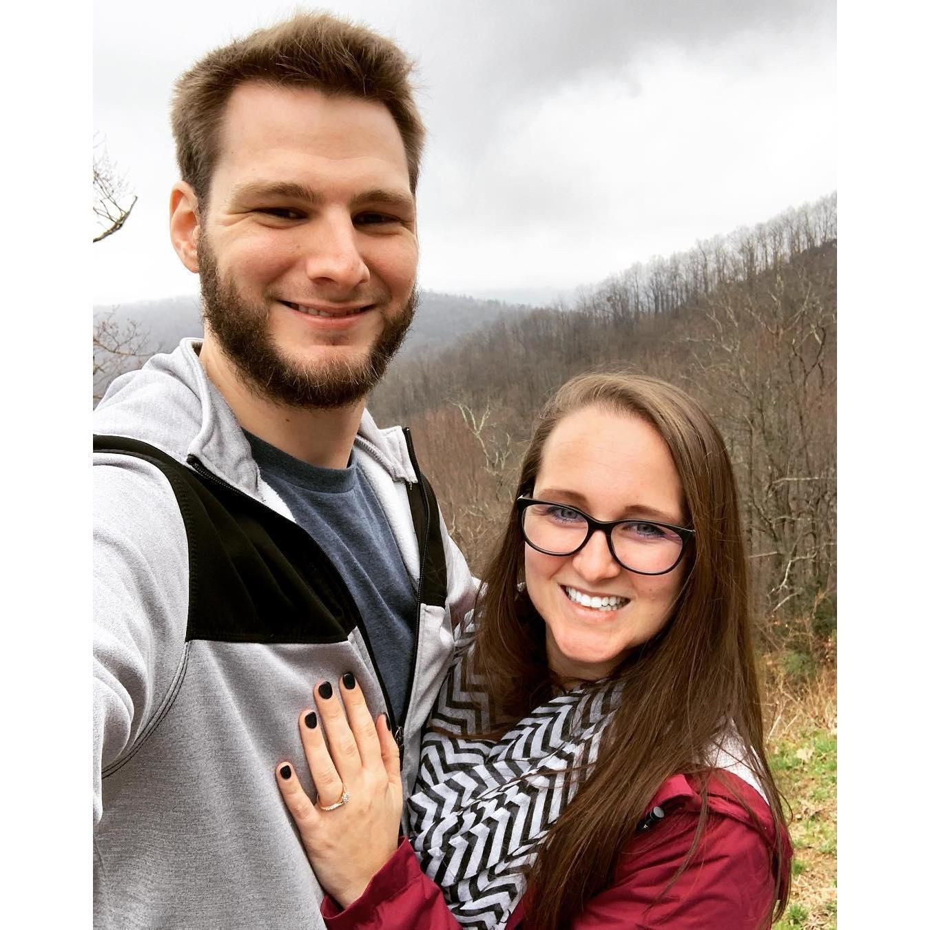 When we got engaged on the Blue Ridge Parkway