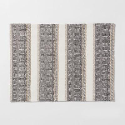19"X14" Woven Textured Stripe Placemat Cream - Threshold™