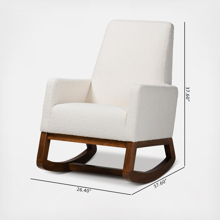 Baxton Studio, Yashiya Boucle Rocking Chair | Zola