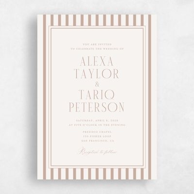 Latte, Brown Wedding Invitation - Azelie Portrait