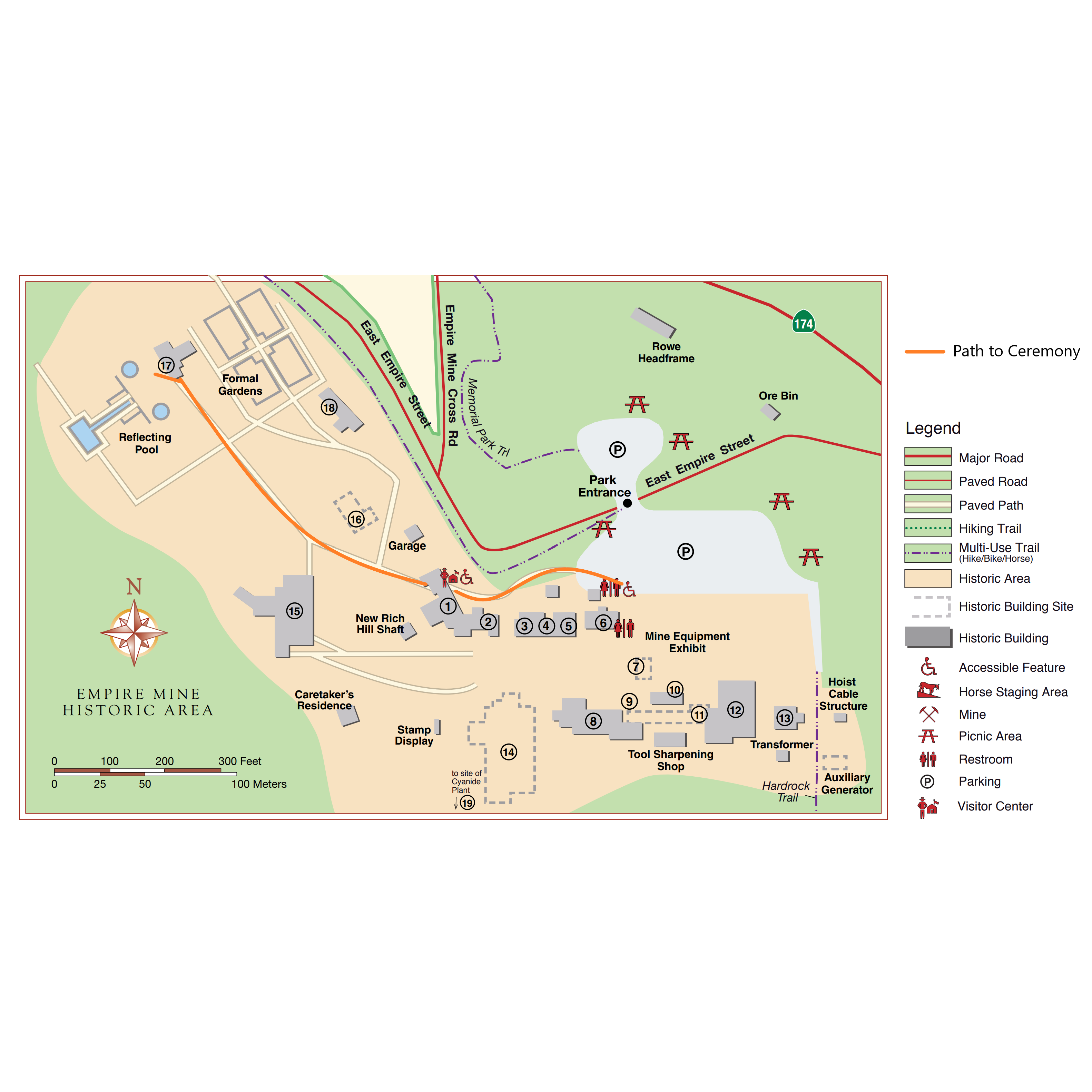 Map of Empire Mine SHP and Ceremony location (Invite only)