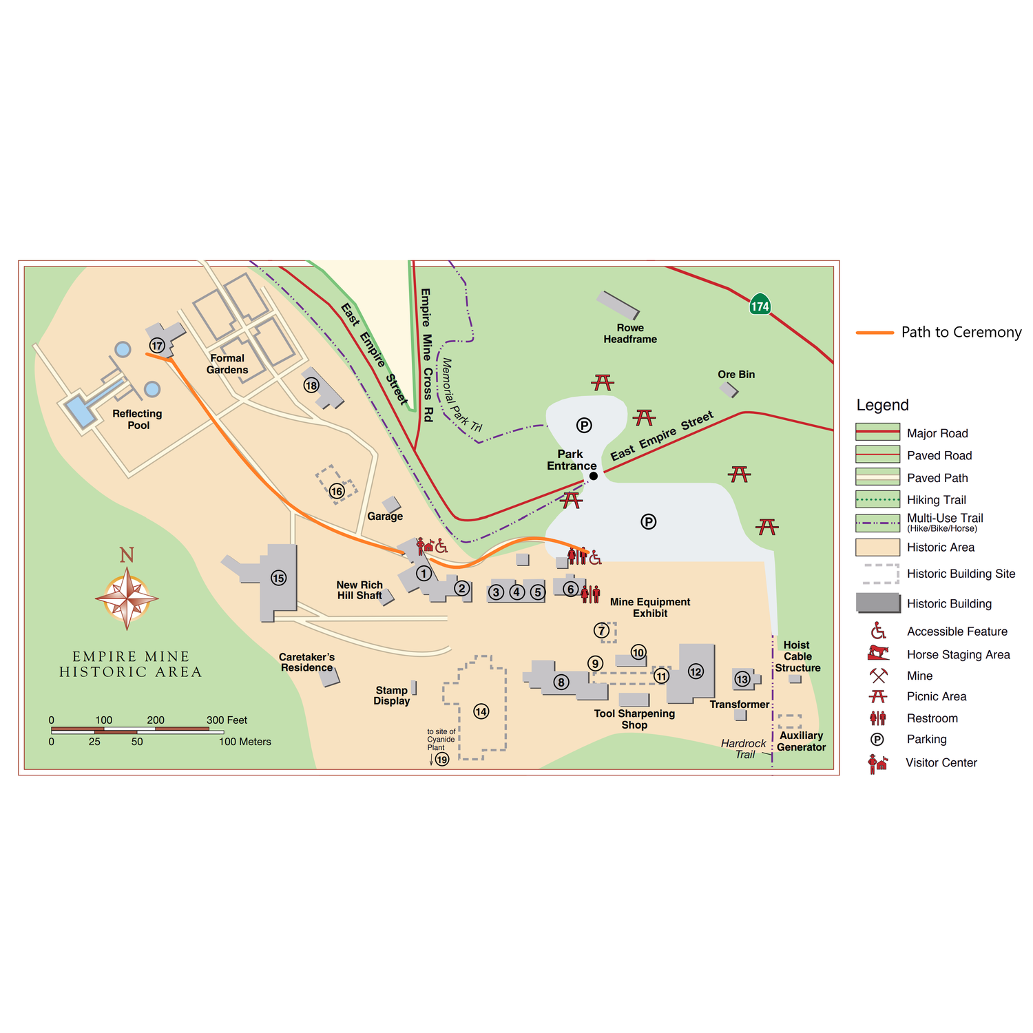 Map of Empire Mine SHP and Ceremony location (Invite only)