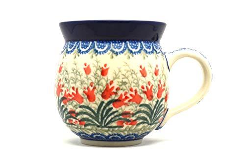 Ceramika Artystyczna Polish Pottery Mug - 11 oz. Bubble - Crimson Bells