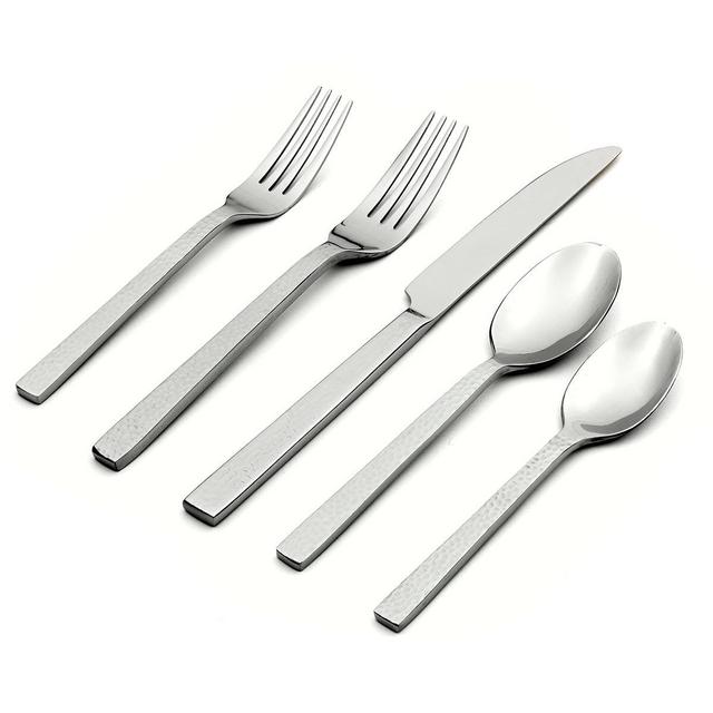 Chefs Table Hammered 45 Piece Everyday Flatware Set, Service for 8