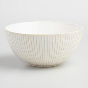 White Textured Stoneware Bowls Set of 2