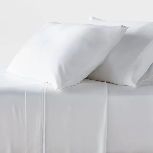 Twin/Twin XL 320 Thread Count Cool TENCEL® Lyocell Sheet Set White - Threshold™: Satin Weave, OEKO-TEX Certified