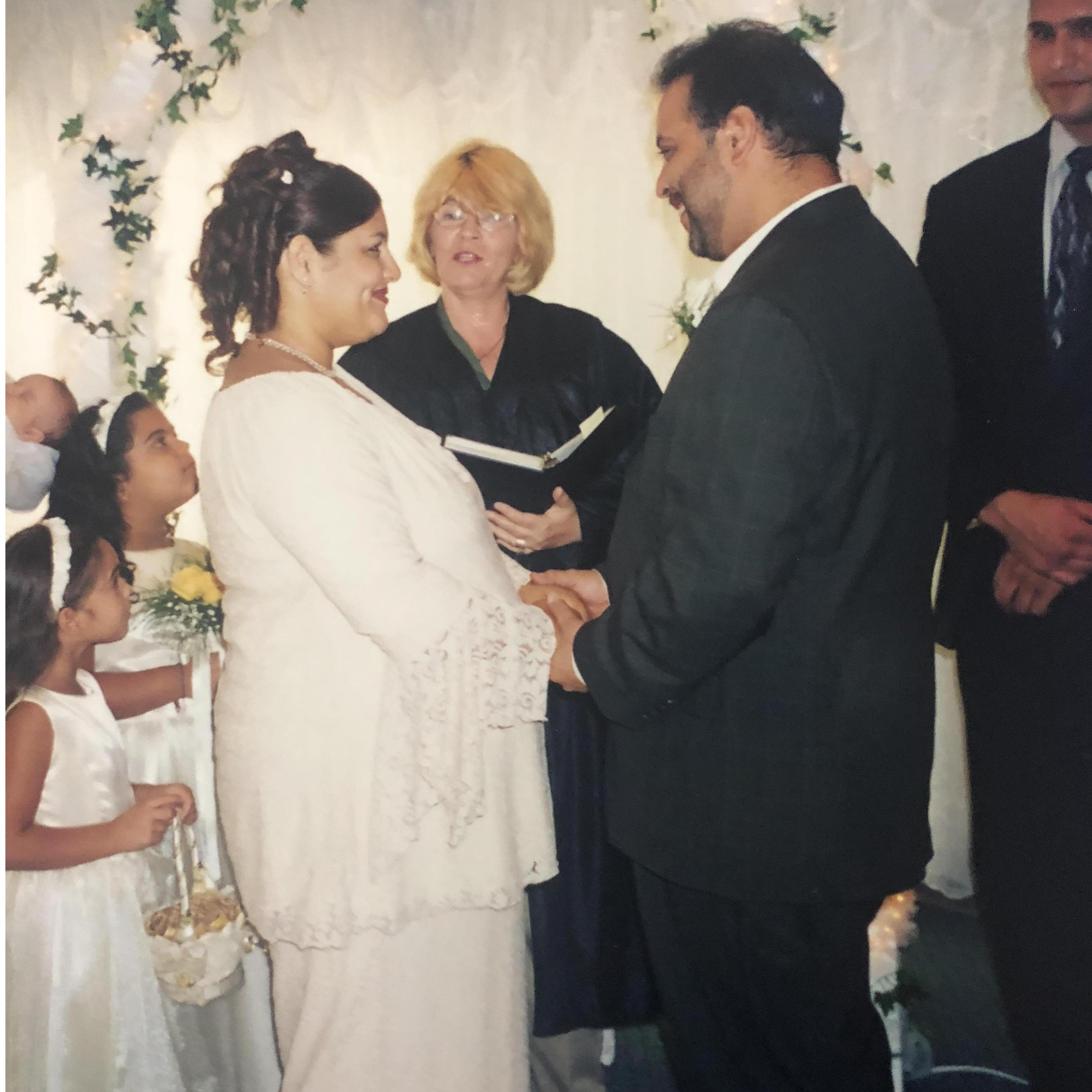The ceremony was really beautiful.  Saying those vows again when we were about to have our little boy was really special.