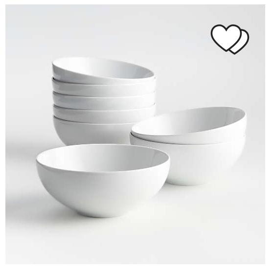 Aspen 7” Porcelain Cereal Bowls | Crate and Barrel
