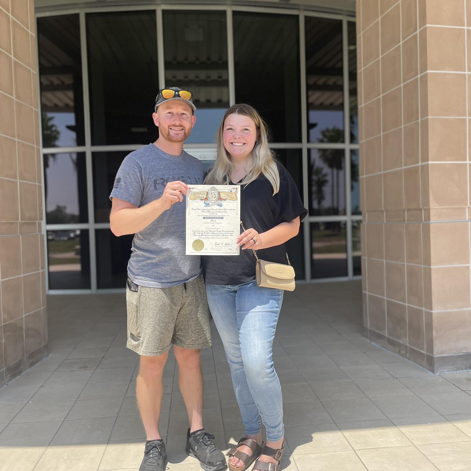 The day we got our Marriage license